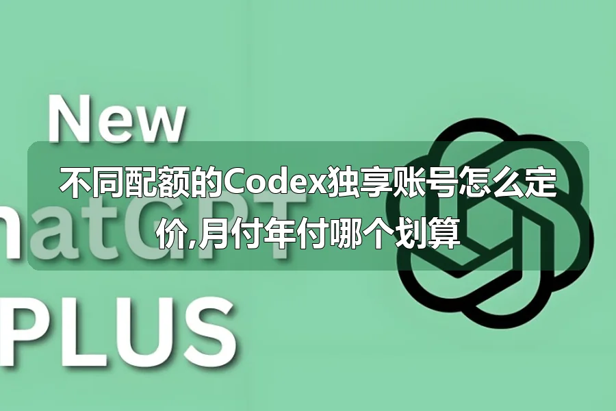 不同配额的Codex独享账号怎么定价,月付年付哪个划算